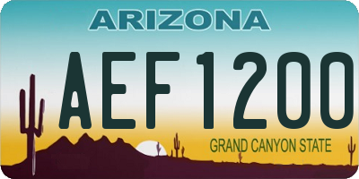 AZ license plate AEF1200