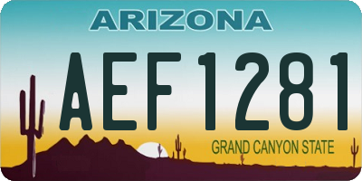 AZ license plate AEF1281