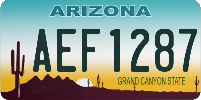 AZ license plate AEF1287