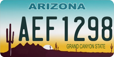 AZ license plate AEF1298