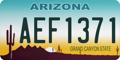 AZ license plate AEF1371