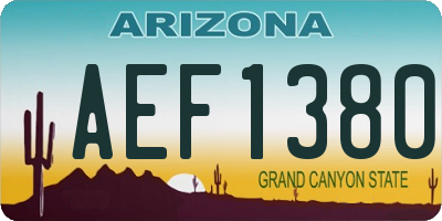 AZ license plate AEF1380