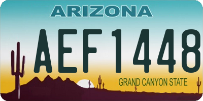 AZ license plate AEF1448
