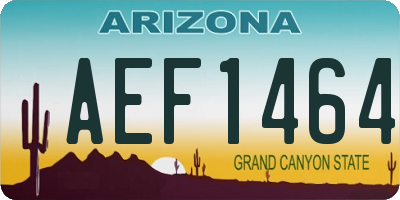 AZ license plate AEF1464