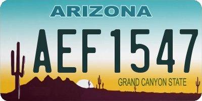 AZ license plate AEF1547