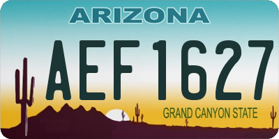 AZ license plate AEF1627
