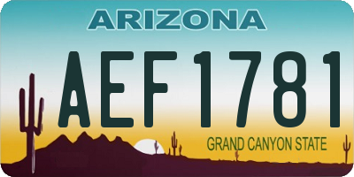 AZ license plate AEF1781