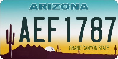 AZ license plate AEF1787