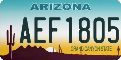 AZ license plate AEF1805