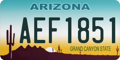 AZ license plate AEF1851