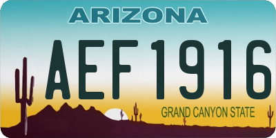AZ license plate AEF1916