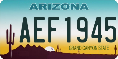 AZ license plate AEF1945