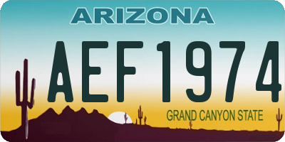 AZ license plate AEF1974