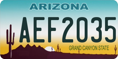 AZ license plate AEF2035