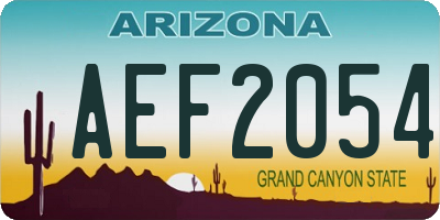 AZ license plate AEF2054