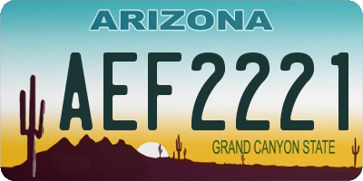AZ license plate AEF2221