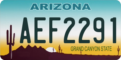 AZ license plate AEF2291