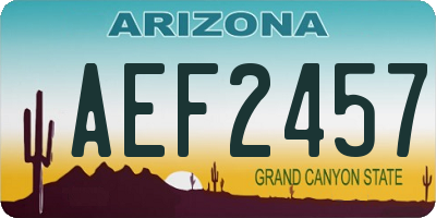 AZ license plate AEF2457
