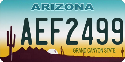 AZ license plate AEF2499