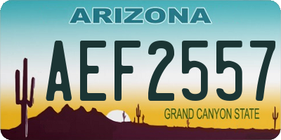 AZ license plate AEF2557