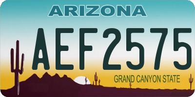 AZ license plate AEF2575