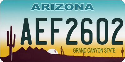 AZ license plate AEF2602