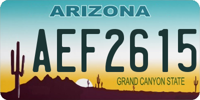 AZ license plate AEF2615
