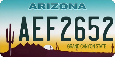 AZ license plate AEF2652