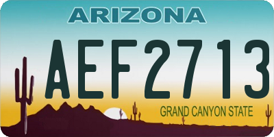AZ license plate AEF2713
