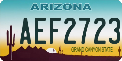 AZ license plate AEF2723
