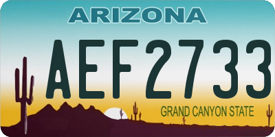 AZ license plate AEF2733