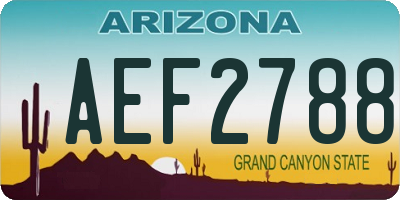 AZ license plate AEF2788