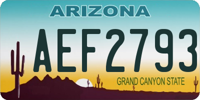AZ license plate AEF2793