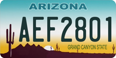 AZ license plate AEF2801
