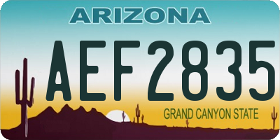 AZ license plate AEF2835