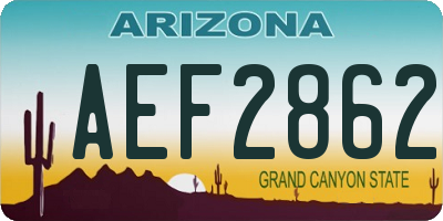 AZ license plate AEF2862