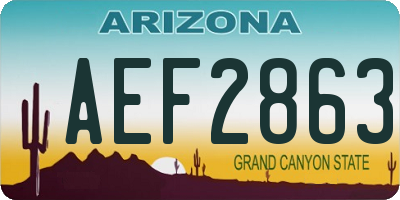 AZ license plate AEF2863