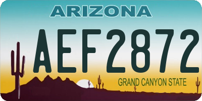AZ license plate AEF2872