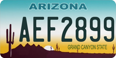 AZ license plate AEF2899