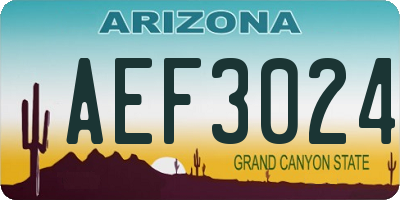 AZ license plate AEF3024