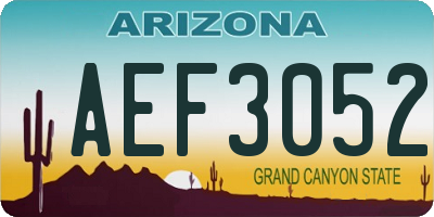 AZ license plate AEF3052