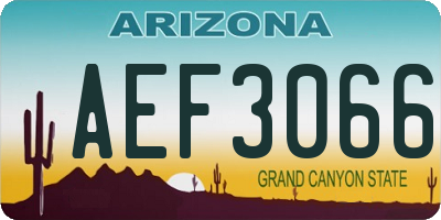 AZ license plate AEF3066