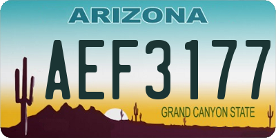 AZ license plate AEF3177