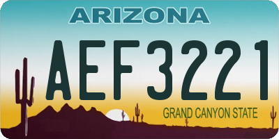 AZ license plate AEF3221