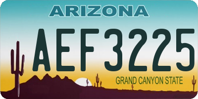 AZ license plate AEF3225