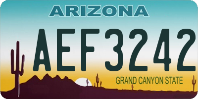 AZ license plate AEF3242