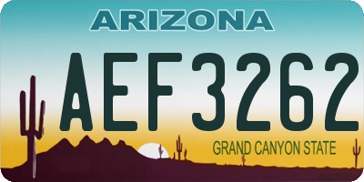 AZ license plate AEF3262