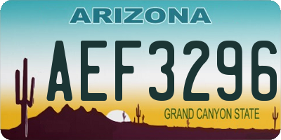 AZ license plate AEF3296