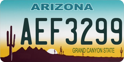 AZ license plate AEF3299