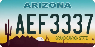 AZ license plate AEF3337